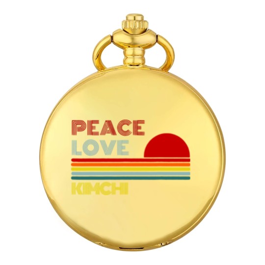 Discover Peace Love Kimchi Retro Vintage Pocket Watches