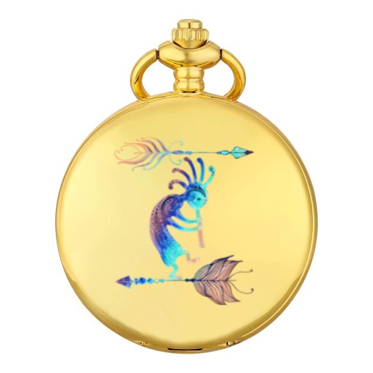 Discover Native American Kokopelli With Two Feathers 2 Pocket Watches