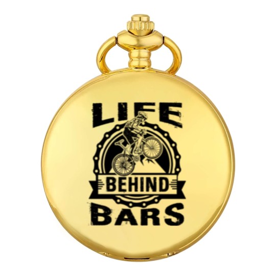 Discover Life Behind Bars Funny Cycling Bicycle Pocket Watches