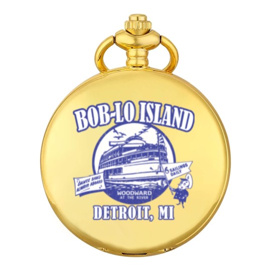 Discover Boblo Island, Detroit MI (vintage distressed look) - Detroit - Pocket Watches