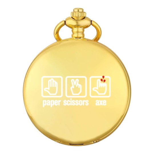 Discover Paper - Scissors - axe - Rock - lumberjack Pocket Watches