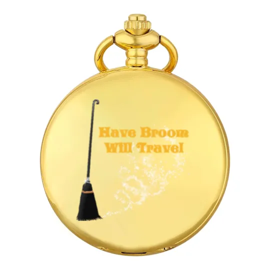 Discover Funny Have Broom Will Travel Halloween Pocket Watches