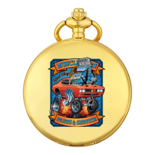 Discover Classic Sixties Muscle Car Parts & Service Cartoon - Muscle Car - Pocket Watches