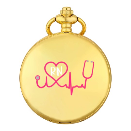 Discover Registered Nurse RN EKG Stethoscope Heart Heartbeat Pocket Watches
