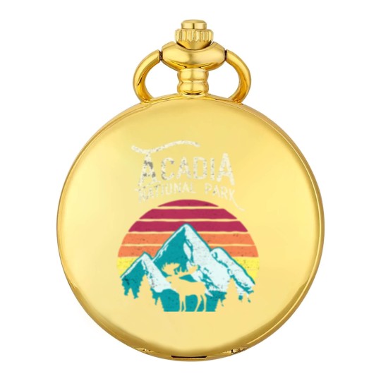 Discover Vintage Acadia National Park Maine Mountains Moose Pocket Watches