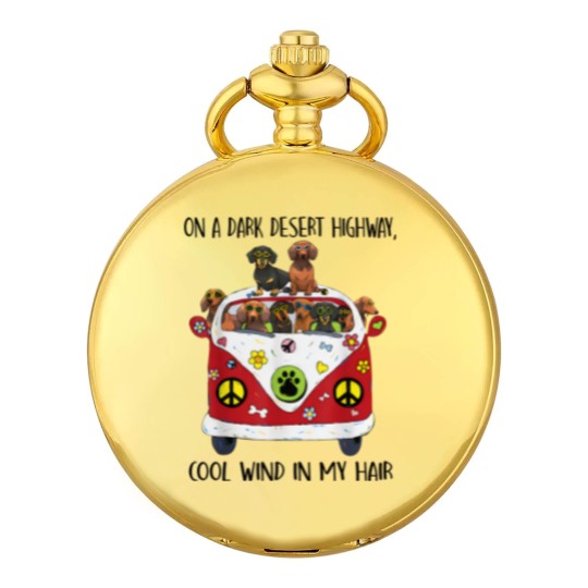 Discover On A Dark Desert Highway Cool Wind in My Hair Dachshund Pocket Watches