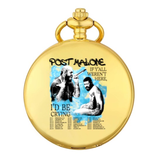 Discover Vintage Post Malone 2023 Tour Pocket Watches, Post Malone Fan Pocket Watches