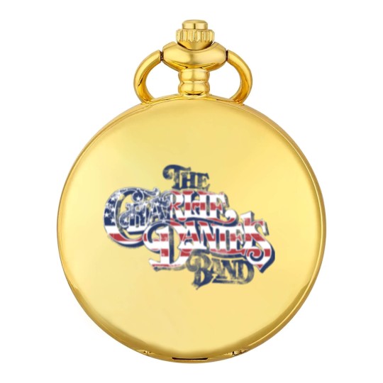 Discover Charlie Daniels Band Men's Pocket Watches | American Flag Star Spangled Logo Gray Graphic Pocket Watches