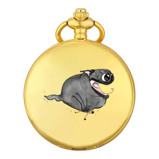 Discover Zoomies!!! (black pug) - Black Pug - Pocket Watches