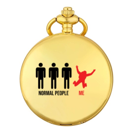 Discover Normal People Me Skydiver Skydive Funny Parachute Pocket Watches