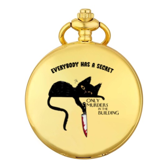 Discover Everybody Has A Secret Only Murders In The Building Pocket Watches, Black Cat Witchy Cat Halloween
