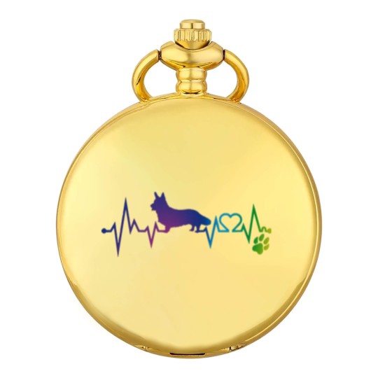 Discover Cardigan Welsh Corgi T-ShirtCardigan Welsh corgi Colorful Heartbeat, Heart & Dog Paw Pocket Watches Pocket Watches