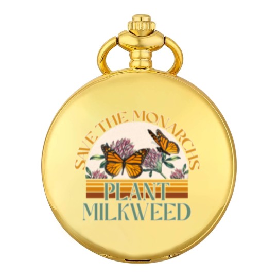 Discover Retro Save The Monarchs Plant Milkweed Butterfly Pocket Watches For Women With Flower,Butterfly Pocket Watches