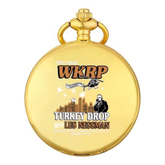 Discover Turkey Drop Pocket Watches, First Annual WKRP Pocket Watches, Thanksgiving WKRP Pocket Watches
