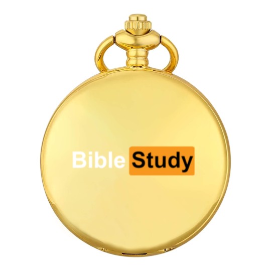 Discover Bible Study Hub Logo Funny Sarcastic Adult Humor Pocket Watches