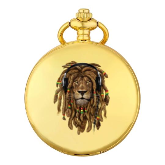 Discover Rasta Reggae Lion Music Art for Rastafari Lover Pocket Watches