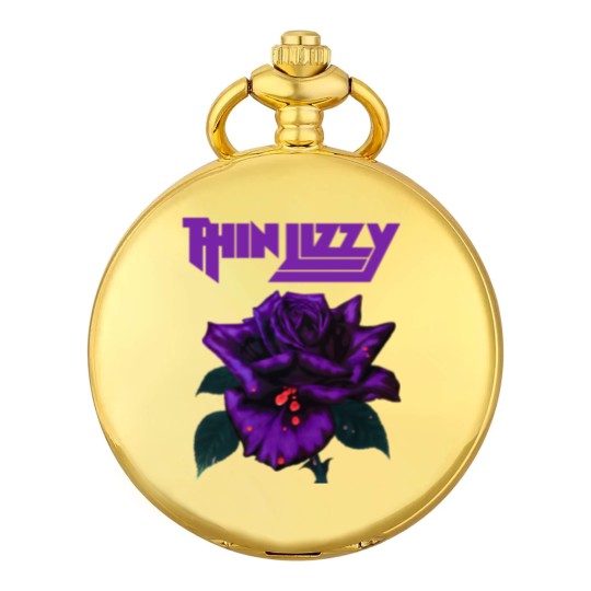 Discover Thin Lizzy Purple Rose Pop Rock Band Black Pocket Watches