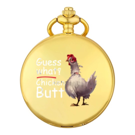 Discover Funny Guess What Chicken Chick Butt Great Gift Vin Pocket Watches