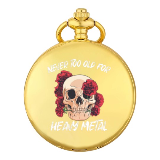 Discover Skull with Red Roses Heavy Metal Hard Rock - Vintage Heavy Metal - Pocket Watches