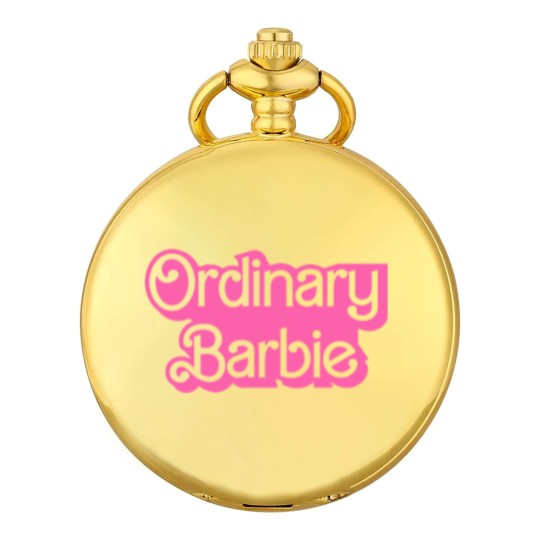 Discover Ordinary Barbie Unisex Pocket Watches Jersey Short Sleeve Pocket Watches in White and Barbie Pink