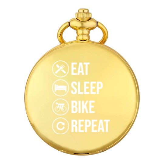 Discover Eat Sleep Bike Repeat Biking Riding Ride Bikes Pocket Watches
