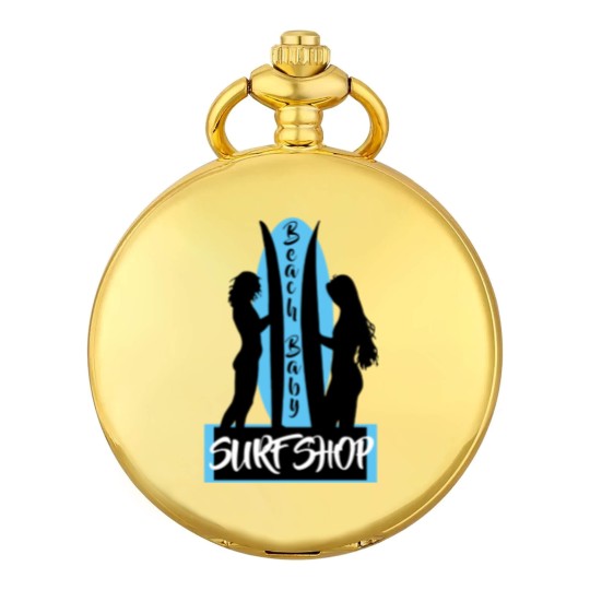 Discover Surfing Beach Baby Surf Shop Surf Board Classic Pocket Watches