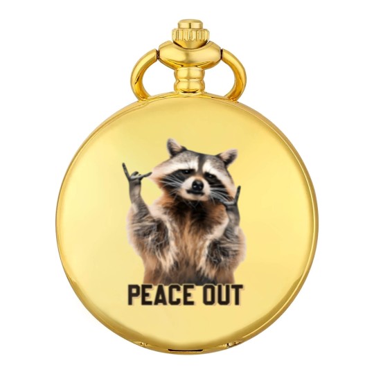 Discover Funny Raccoon Peace Out Sarcastic Raccoon Trashed Panda Pocket Watches