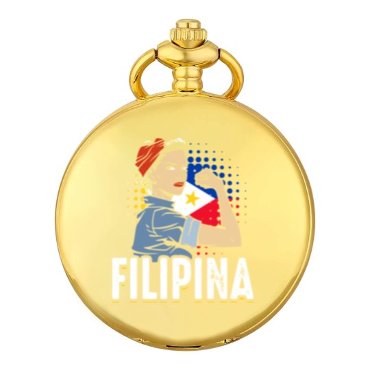 Discover Proud Filipina Woman Girl Philippines Flag Pocket Watches