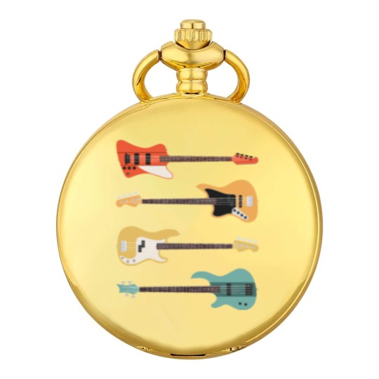 Discover Vintage Bass Guitar - Bassist Rock Music Band Gift Pocket Watches