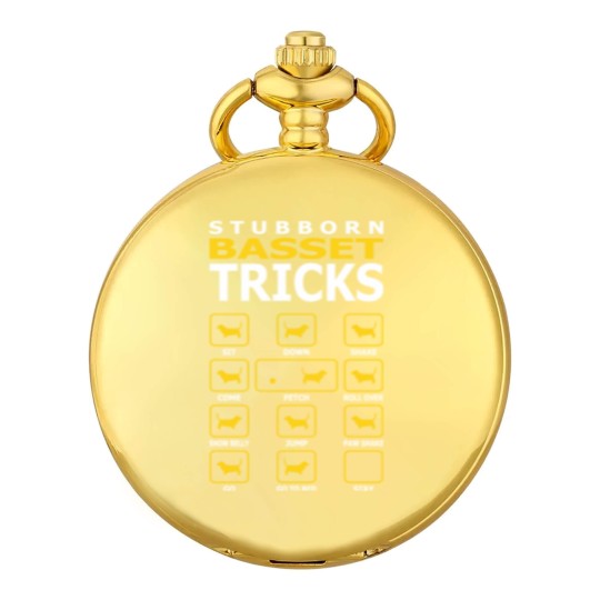 Discover Stubborn Basset Dog Tricks Funny Pocket Watches Pocket Watches