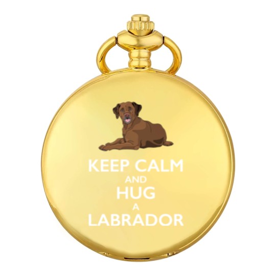Discover Keep Calm and Hug a Labrador - Chocolate Lab - Pocket Watches