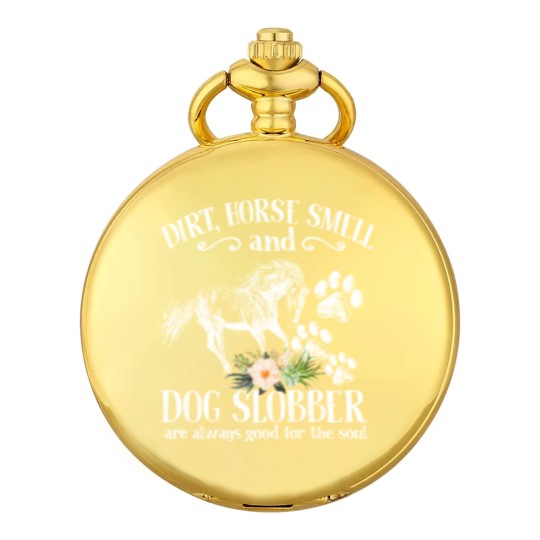 Discover Cute Horse And Dog Flower Pocket Watches, Dirt Horse Smell Dog Slobber