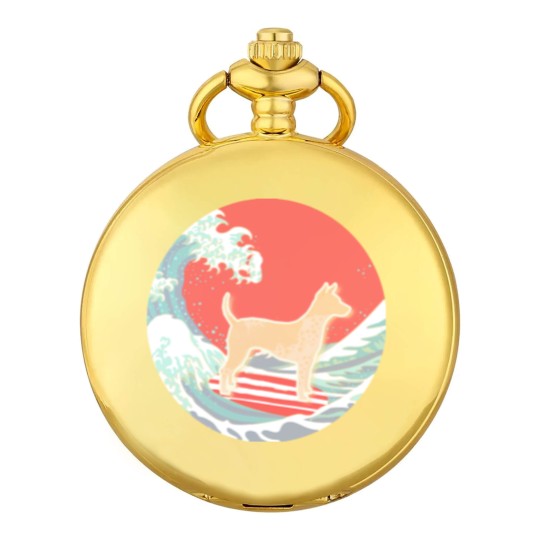Discover American Hairless Terrier T- Pocket Watches American Hairless Terrier Gifts - Ocean Waves Surfing American Hairless Terrier.  Gifts For American Hairless Terrier Moms, Dads & Owners T- Pocket Watches