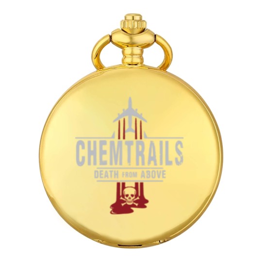 Discover Jet Chemtrails Red & Grey Logo Pocket Watches