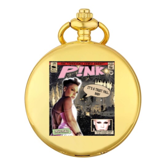 Discover P!nk Comic Pocket Watches, P!nk Trustfall World Tour Album Graphic Pocket Watches