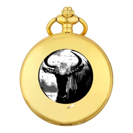 Discover Wildebeest GNU Wildlife Animal Safari Antelope Pocket Watches