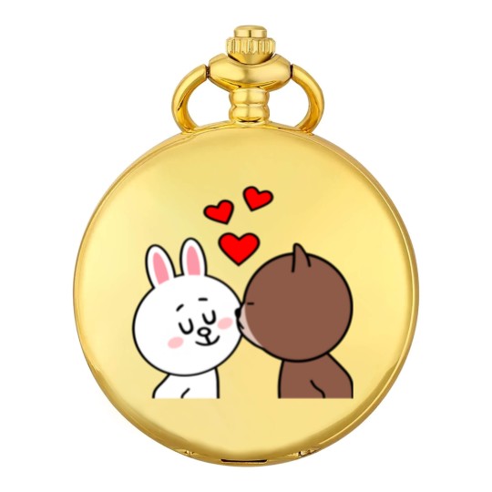 Discover Brown Bear Cony Bunny Rabbit The Kiss Pocket Watches