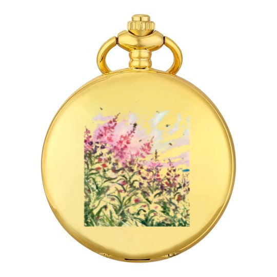 Discover Wildflowers Watercolor T- Pocket Watches Wildflowers T- Pocket Watches Pocket Watches