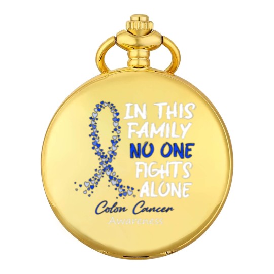 Discover Colon Cancer Awareness In This Family No One Fights Alone - Faith Hope Cure - Colon Cancer Awareness - Pocket Watches