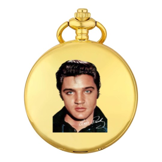 Discover Elvis Presley Signature Pocket Watches Short Sleeve Cotton White Women Men S to 5XL