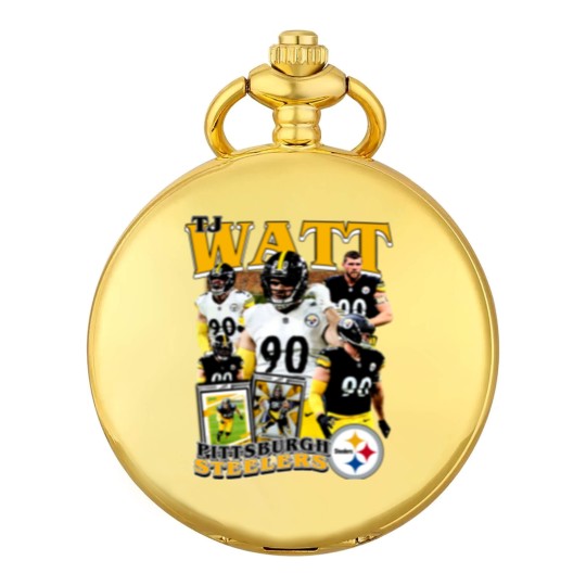 Discover Vintage 90s Graphic Style T. J. Watt Pocket Watches, Football Pocket Watches