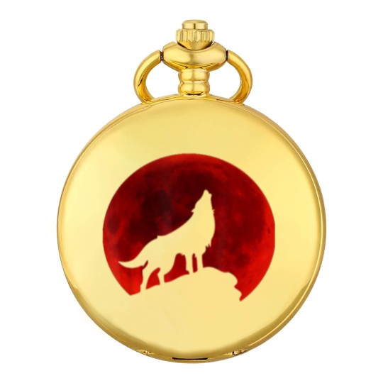 Discover Wolf Howling at Moon Pocket Watches