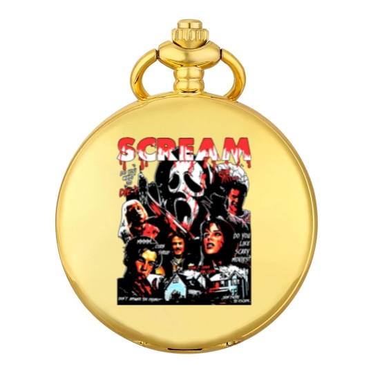 Discover Limited Vintage Scream Movie Pocket Watches, Scream Halloween Pocket Watches, Gift For Woman and Man Unisex Pocket Watches