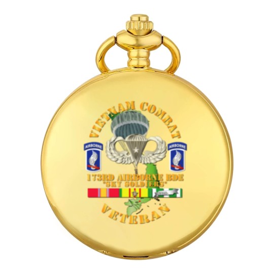 Discover Vietnam Combat Infantry Veteran w 173rd Airborne Bde SSI V1 Pocket Watches