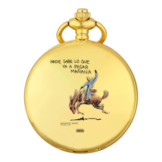 Discover Bad Bunny Nobody knows what A Album 2023 Pocket Watches Gift Fans Music will happen