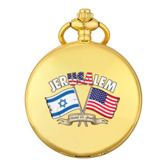 Discover Jerusalem Israel Usa American Flag Pocket Watches