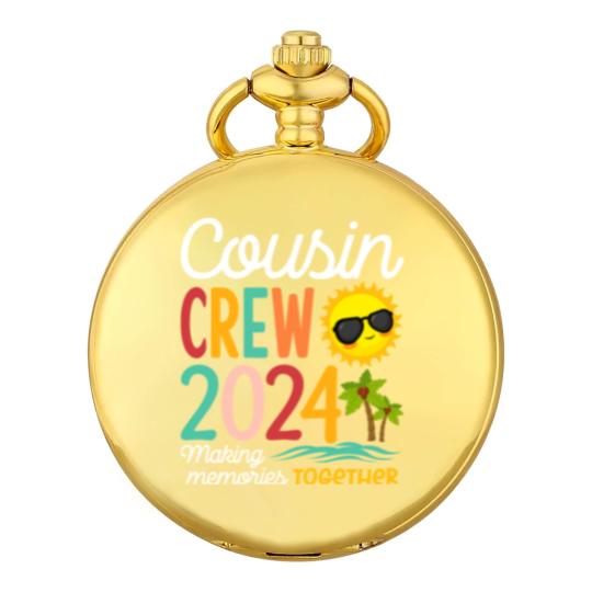 Discover Cousin Crew 2023 Summer Vacation Beach Family Trip Matching Pocket Watches