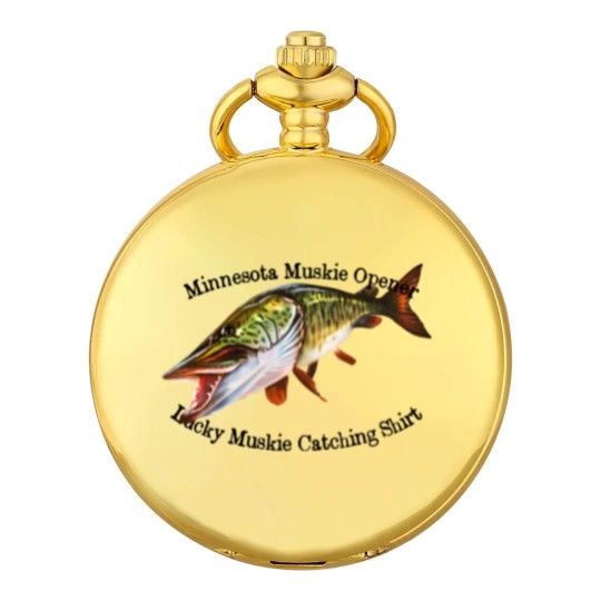 Discover Minnesota Muskie Fishing Opener Pocket Watches