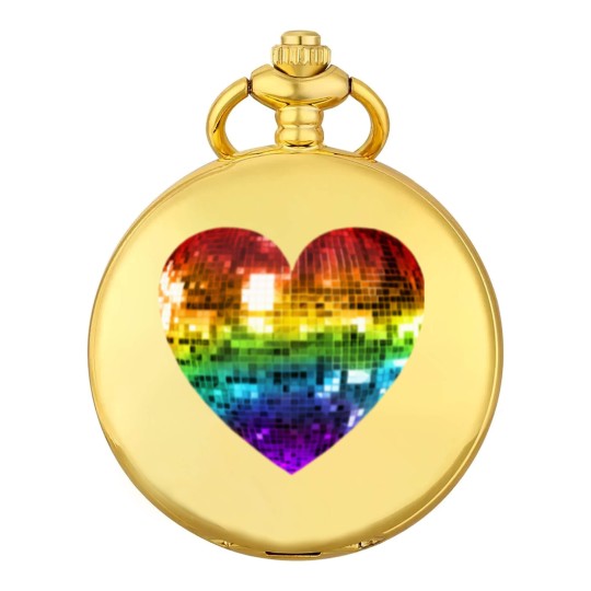 Discover Rainbow Disco Ball Heart  Classic Pocket Watches