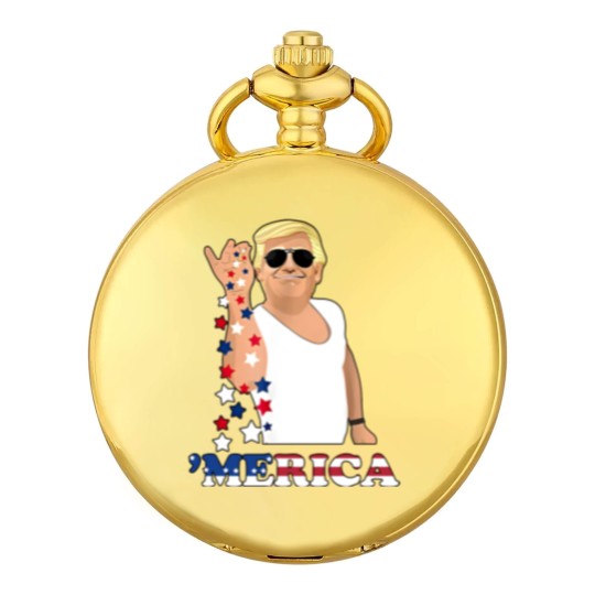 Discover Trump 'Merica Pocket Watches, Funny 4th of July Pocket Watches, Trump Star Sprinkling Pocket Watches